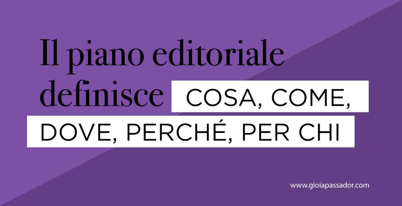 il piano editoriale