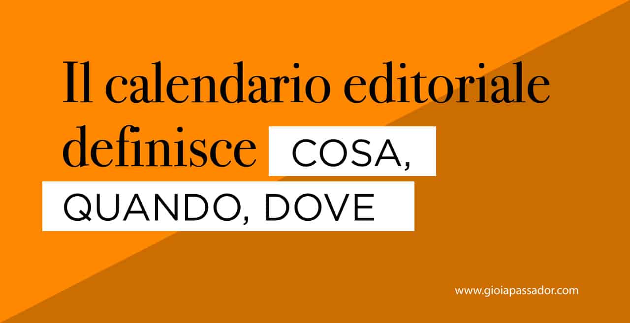 il calendario editoriale